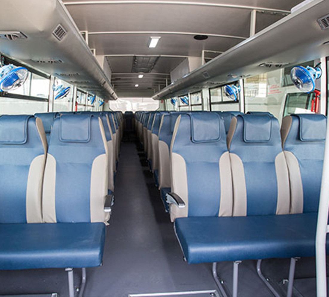 Interior of an MJH staff bus